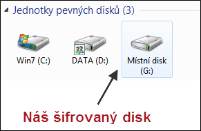 UTB ve Zlíně, Fakulta aplikované informatiky, 2011 34 Obrázek 11. Připojení šifrovaného disku Tento zašifrovaný disk se objeví jako nový disk.