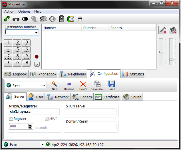 SIPu. Obrázek 12 - X-Lite Phoner 26 Freewarový program, doporučený vedoucím práce, který podporuje snad všechny potřebné SIP