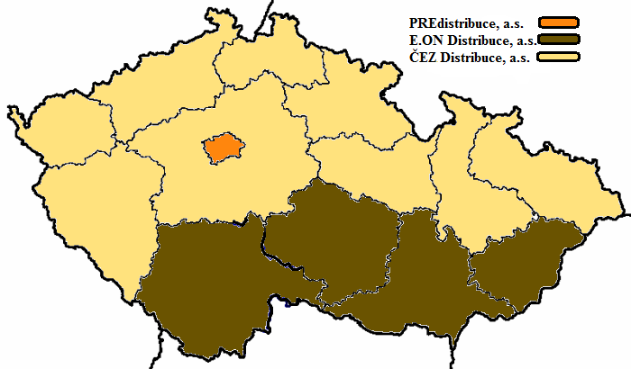 soubor vedení a zařízení 110kV, s výjimkou vybraných vedení a zařízení 110kV, která jsou součástí přenosové soustavy a vedení i zařízení o napětí 0,4/0,23kV, 3kV, 6kV, 10kV, 22kV nebo 35kV, sloužící