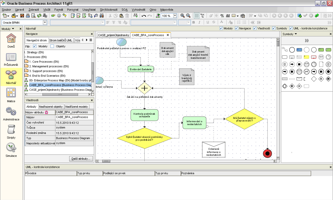 Samozřejmostí nástroje je pak propojení s úložištěm v Oracle Database a možnost sdílení a verzování modelů. Dále také nástroj podporuje tvorbu reportu v několika formátech.