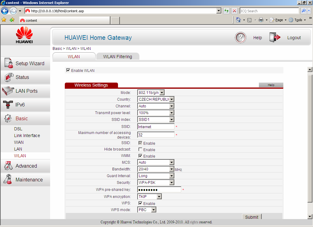 9.5.2 WLAN Filtering Obrázek 9.