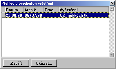 vymazat klávesou Delete. Pokud napíšeme neexistující r.č. jsme upozorněni zvukovým signálem.