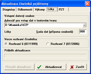 Číselníky PSČ Byla zavedena možnost snadného doplnění PSČ a opravy názvu obcí podle číselníku PSČ. Oprava se dělá volbou v menu Služby (viz. Popsáno ve Službách).