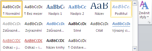 Modul ICT MS Word 2010 (Mgr. Martina Hanáková) 7 Styly Každý vámi vytvářený text by měl mít jasně danou strukturu a pokud možno jednotný styl. To znamená, že např.