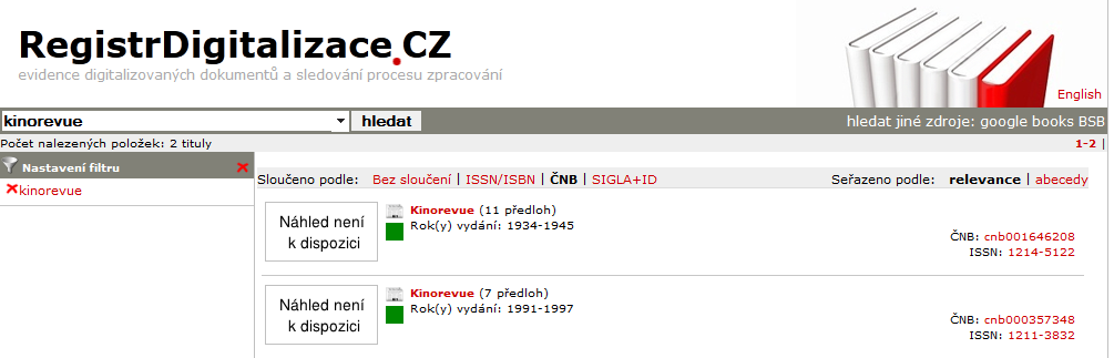 Identifikátory v uživatelském rozhraní -slučování dle identifikátorů - linkování