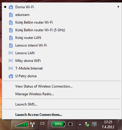 1 2 Spíše pozůstatkem z minulých systémů Windows je možnost aktivovat starou ikonu správce připojení Access Connections, která se zobrazí u hodin v oznamovací oblasti a poskytuje