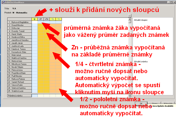 ostatních případech se zobrazí pouze předměty,u kterých je přihlášený uživatel uveden v číselníku předmětů jako