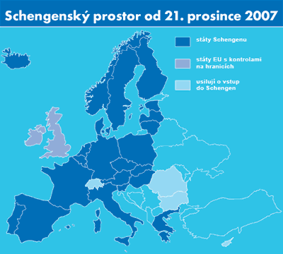 Mapa schengenského prostoru 21. 12. 2007 Příloha č. 15 Zdroj: foto MINISTERSTVO VNITRA. Dostupné z WWW: <http://www.lidovky.cz/foto.aspx?r=ln_eu&foto1=hrn1f3733_schengen.