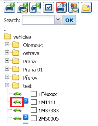 2.10 Information on current vehicle location Marking the vehicle (click on RM) will retrieve the latest information about the last position, displayed on map and log book marked car.