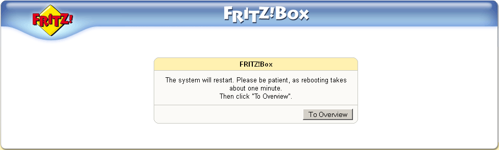 Nastavení FRITZ!Box Základní nastavení V seznamu vyberte Czech Republic a stiskněte. Jednotka se restartuje, restart trvá okolo jedné minuty. V průběhu restartu zhasne kontrolka WLAN. FRITZ!Box je plně připraven v okamžiku, kdy zůstane trvale zeleně svítit kontrolka WLAN.