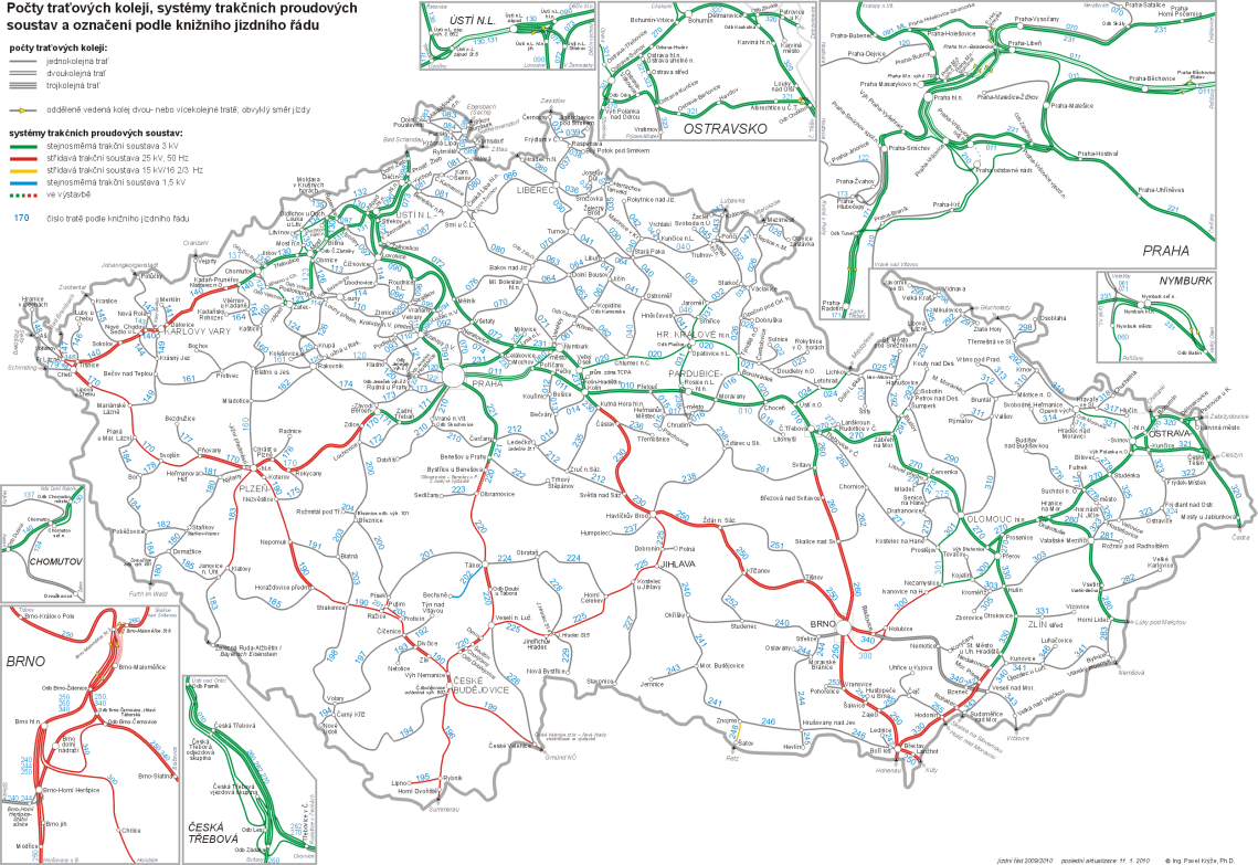 1 TRAKČNÍ VEDENÍ V České republice je 9470 km ţelezničních tratí (informace k 31.12.2011). Přibliţně 1/3 z nich je elektrifikována.