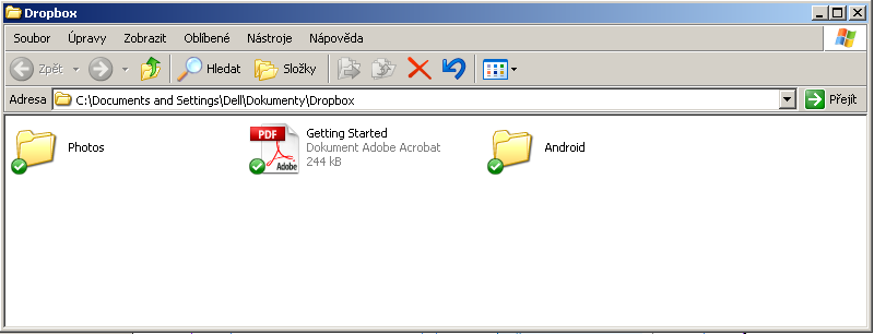 Instalace Dropbox 4. krok V adresáři Dokumenty se vám po instalaci automaticky vytvořila nová složka s názvem Dropbox (obr. 4).