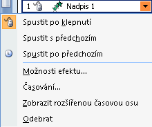 PowerPoint úkol 07 - animace Obrázek 92 Podokno Vlastní animace s efektem Dole v podokně Vlastní animace vidíte tlačítko Přehrát, kliknete-li na něj levým tlačítkem myši postupně se spouští