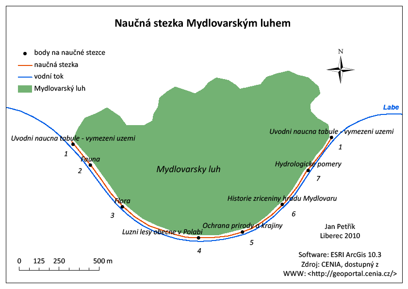 7.2.2 Stručný popis trasy Naučná stezka Mydlovarský luh povede po nezpevněné cestě po pravém břehu toku Labe v souběhu s modrou trasou Klubu českých turistů a fialovou labskou cyklostezkou.