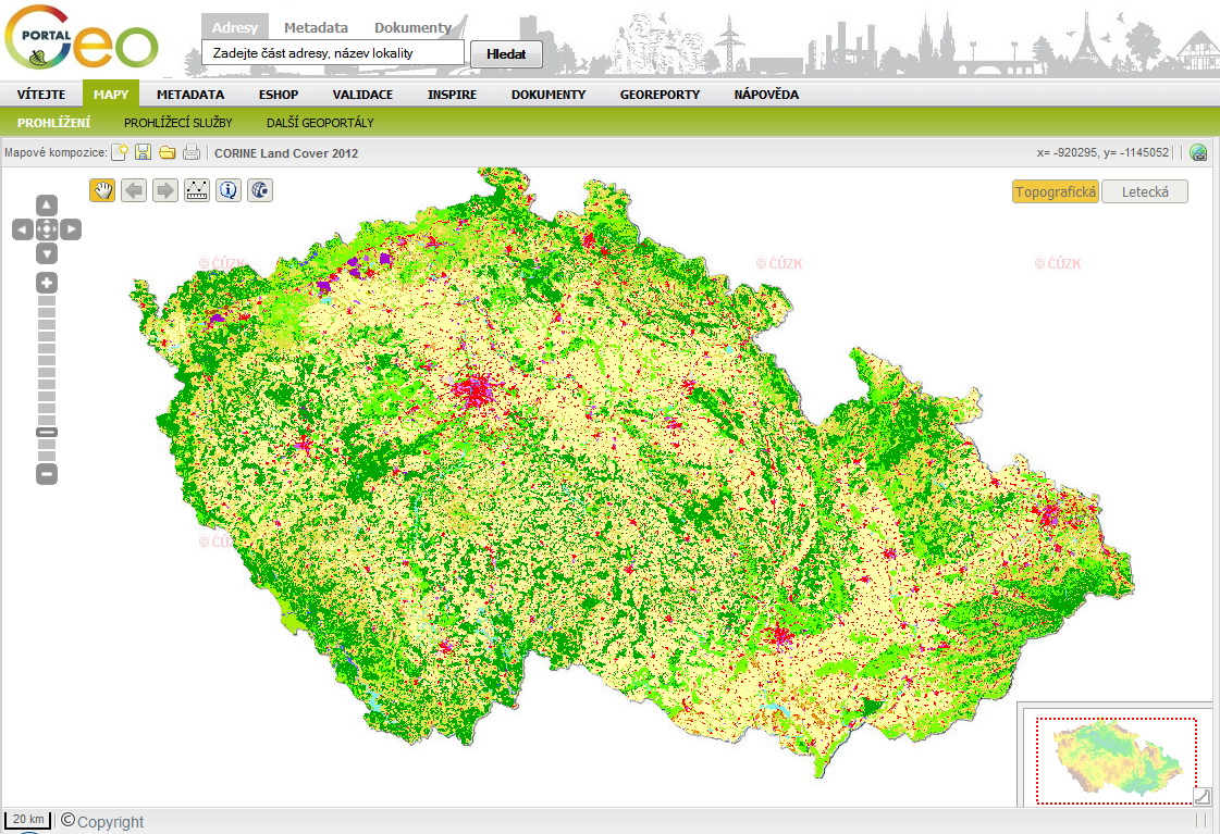 : 100 000 http://geoportal.gov.cz http://land.
