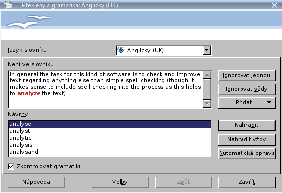 Nastavení anglické gramatiky Kontrola anglické gramatiky - se netrpělivě čeká. Umíte-li anglicky a máte-li čím přispět, s pomocí neváhejte.