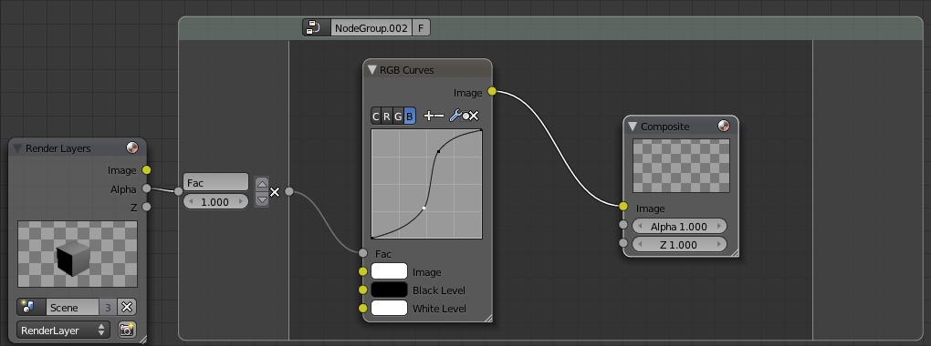 Node Editor Skupiny uzlů (NodeGroup) Uzly se dají mezi sebou seskupovat, takže mohou tvořit samostatné skupiny, které zvýší přehlednost a šetří místo na ploše editoru v případě složitějších schémat.