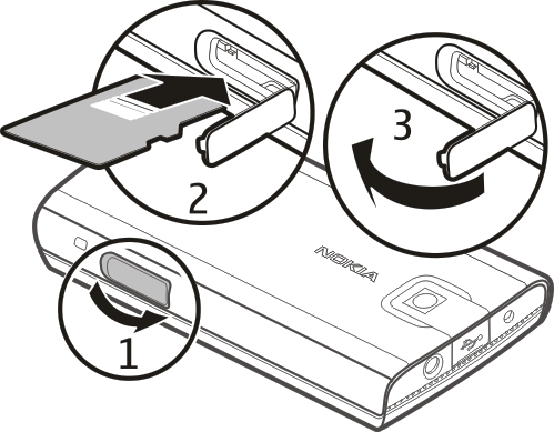 10 Začínáme Tento přístroj podporuje karty microsd až do kapacity 8 GB. Velikost jediného souboru nesmí překročit 2 GB. Vložení paměťové karty 1 Otevřete kryt slotu paměťové karty.