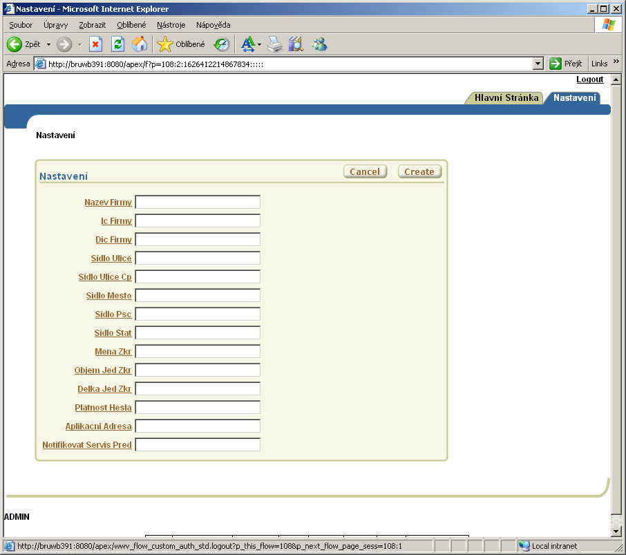 jméno a heslo jakéhokoliv APEX uživatele v pracovním prostoru, ve kterém byla aplikace vytvořena. Obr.