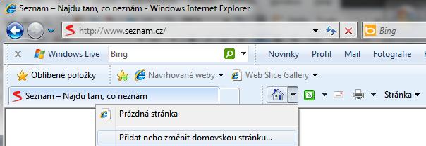 Výše zmiňovanou domovskou stránku zde lze kdykoliv změnit. Někdy to nabízí samotná webová stránka, někdy ji změní nedobrovolně nějaký malware.