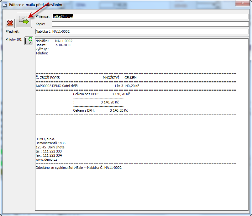 Novinky 2011+2012 19 Než Vám začne fungovat Interní S4S e-mailový klient je potřeba provést následující kroky: nastavení klineta (SMTP server, user name, password a Email odesílatele) zvolení volby