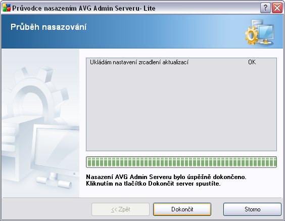 8.1.2. Dokončení Pokud vše proběhne bez problémů, uvidíte dialog podobný výše zmíněnému.