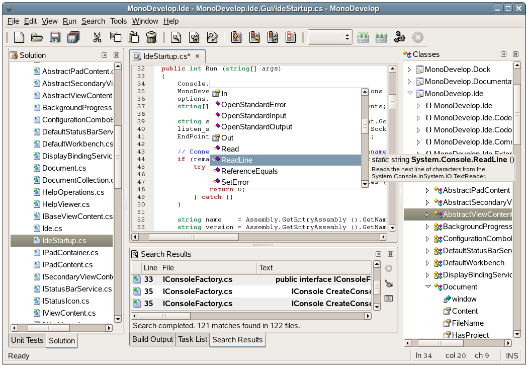 MonoDevelop (11) Jedná se o Linuxové rozhraní pro platformu Mono, je primárně navržena pro C# a další.net jazyky a pro to, aby běžela na grafickém rozhraní Gnome.