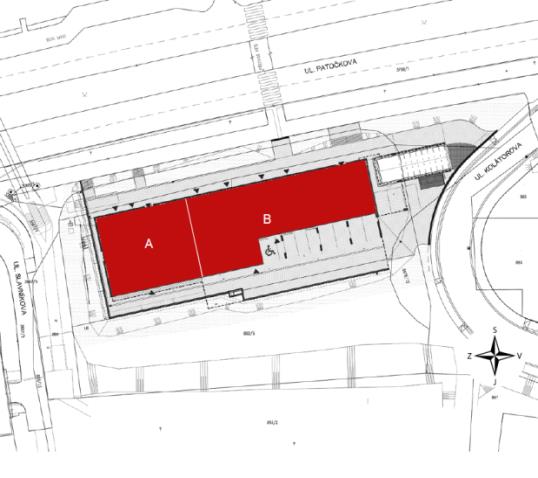 rezidence Břevnovské centrum prostor A Výměra 245 m 2 Světlá výška 3,17 m Parkovací stání 1 vnitřní a 2-3