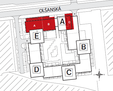 residence Garden towers prostor A prostor B prostor C Výměra 422 m 2 Výměra 292 m 2 Výměra 303 m 2 Terasa, zahrádka 179 m 2 Terasa, zahrádka 126 m 2 Terasa, zahrádka 37 m 2 Světlá výška 4,34 m Světlá