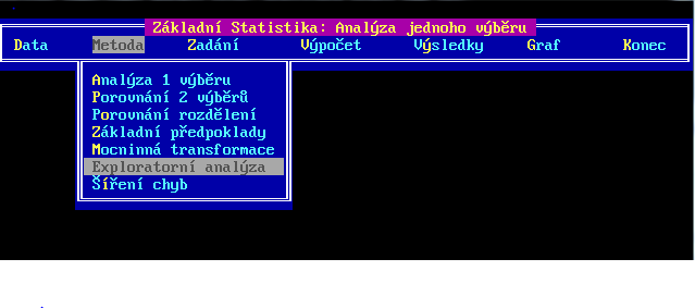 1. Průzkumová analýza EDA jednorozměrných dat v interaktivní analýze statistického programu ADSTAT Experimentální data je třeba vyšetřit, zda jsou vhodná k dalšímu vyhodnocování a pro výběr vhodných