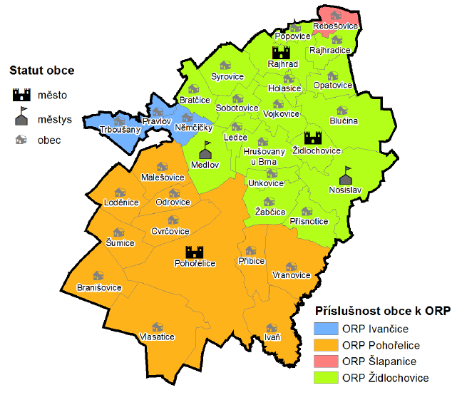 MAS Podbrněnsko leží v Jihomoravském kraji v jižní části okresu Brno-venkov na území o rozloze 304,33 km 2, na kterém ke konci roku 2013 žilo 40 137 obyvatel.