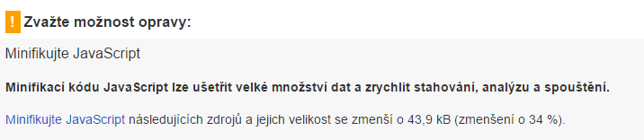 Optimalizace webových stránek 73 Obr. 46 Výsledek testu PageSpeed Insights 7.2.8 Nasazení mikrodat Na webu Supergrily.cz je možné označit následující části webu pomocí mikrodat.