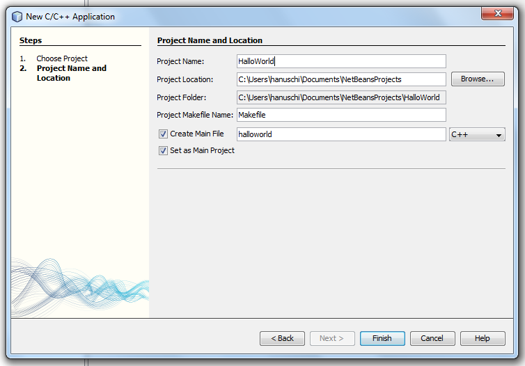 Projekt Hallo World v NetBeans Na p ikladu si ukáºeme jednoduché vytvo ení projektu v C/C++ a jeho zkompilování do výstupního souboru/programu.