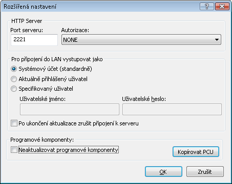 NTLM. Položka Basic zajistí autorizaci pomocí jednoduché metody kódování base64. Položka NTLM zajistí kódování pomocí bezpečné metody.