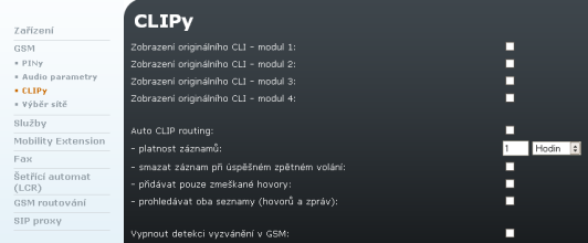 Audio parametry Úprava zesílení hlasu pro příjem z mikrofonu a vysílání do reproduktoru pro každý modul zvlášť.