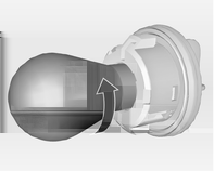 164 Péče o vozidlo 5. Natočte pružinovou příchytku směrem dopředu a zajistěte ji. 6. Připojte konektor k žárovce. 7. Nasaďte víčko a otáčejte jím po směru hodinových ručiček.