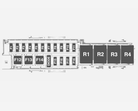 164 Péče o vozidlo Pojistky Použití F1 F2 F3 F4 Napájecí zásuvka - horní část úložné přihrádky v přístrojové desce Rádio Sestava sdružených přístrojů (levostranné řízení) Displej informačního systému