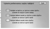 Přístroje a ovládací prvky 81 Volba úrovně nabíjení Nastavení Zvolte předvolbu úrovně nabíjení umožňuje zákazníkovi zvolit úroveň nabíjení tak, aby odpovídala možnostem v daném místě dobíjení.