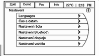 Přístroje a ovládací prvky 89 Zpět: Pokud se dotknete tlačítka Zpět v pravém horním rohu obrazovky, vrátíte se na předchozí nabídku.