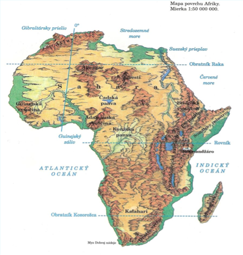Povrch Afrika je jeden ze států sousedících s Evropou.