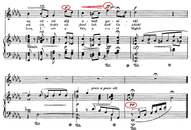 3.3.2 Píseň č. 4 Já vím, že v sladké naději Narozdíl od předchozí Dvořákovy písně, mi tato skladba byla známá. Tempo je předepsáno jako Poco sostenuto. Tonální centrum skladby tvoří Des-dur.