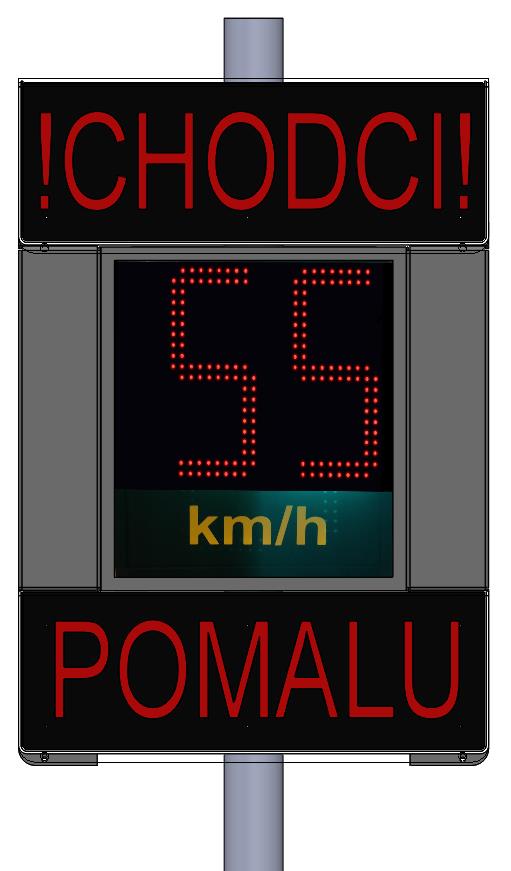 Signalizační zařízení s radarem Při aktivaci signalizačního zařízení se zobrazuje nápis CHODCI Radar zvyšuje bezpečnost přechodu informací řidiče červeným světlem a blikáním, pokud překračuje