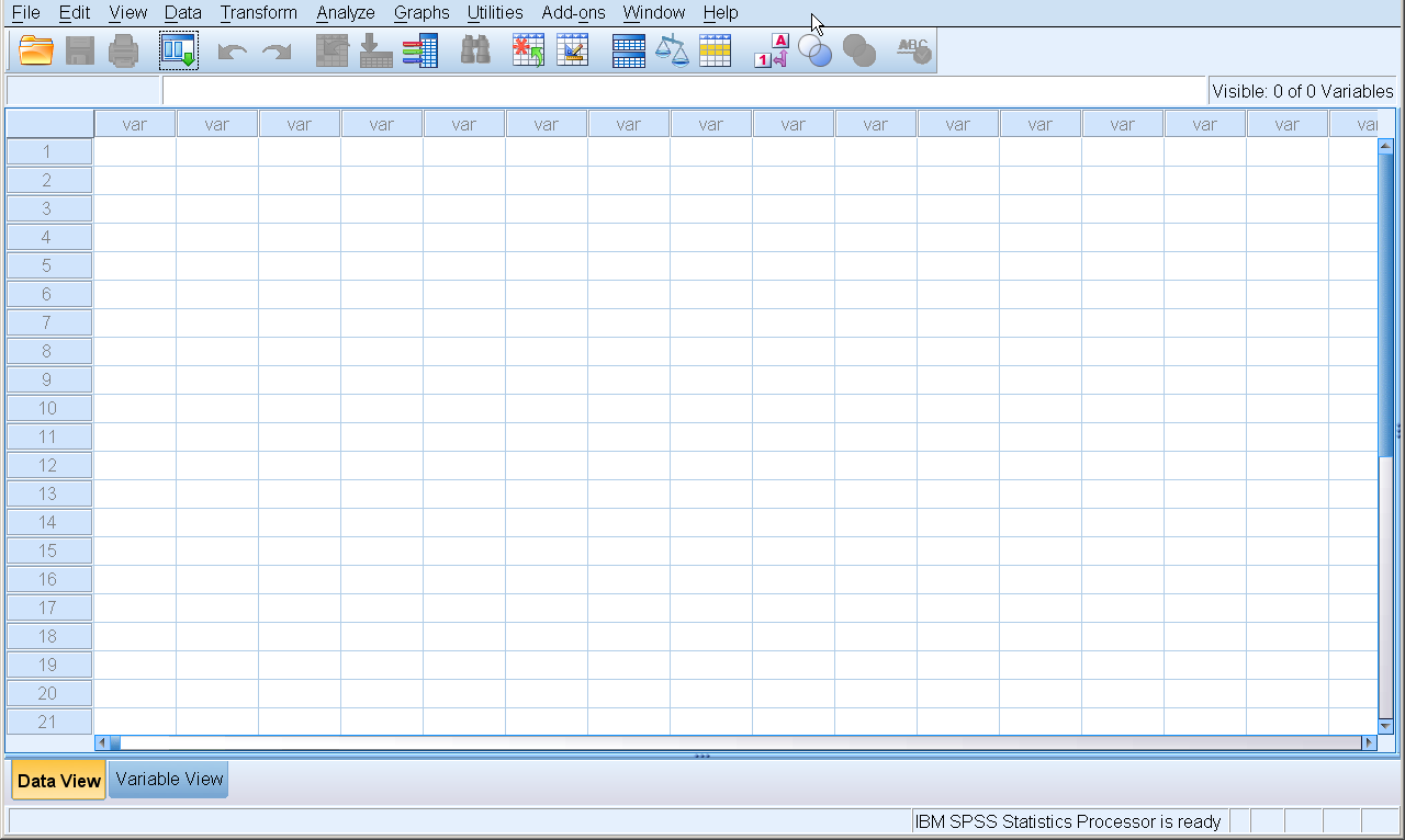 1.1 Základy ovládání Poznámka: Následující text popisuje SPSS ve verzi 19 a pod operačním systémem MS Windows XP.