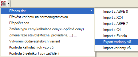 pod volbou Vzhledem k tomu, že přenos dat ve formátu Aspe 8 je použit pro různé typy dat, které jsou zapsány v jednom souboru s příponou xml. Vyhněte se volbě nevhodného souboru k importu.