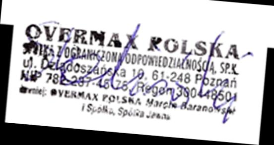 Declaration of Conformity We, the undersigned: Manufacturer: Address, City: Country: Overmax Polska Spó łka z Ograniczoną Odpowiedzialnością, S.K. ul.