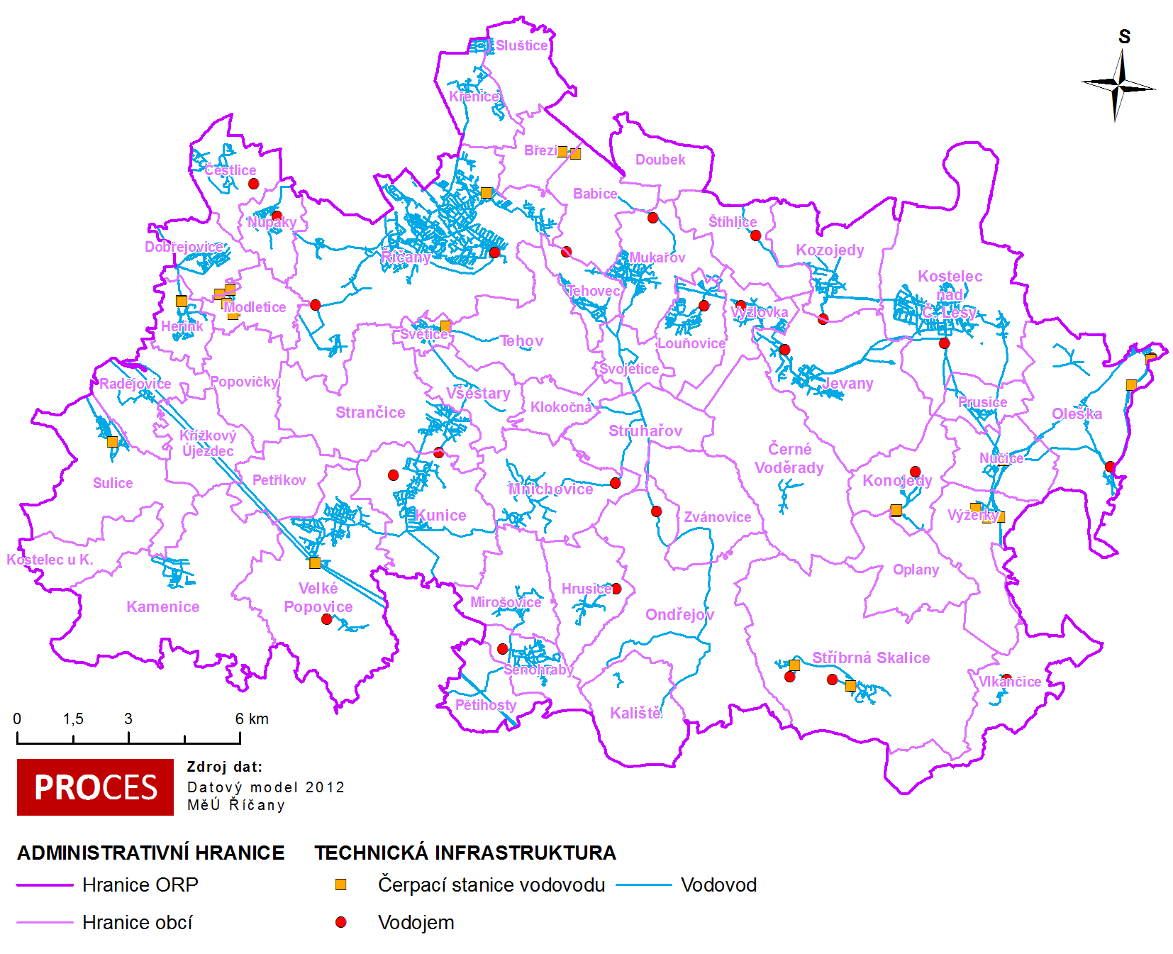 Veřejný vodovod je vybudován ve většině obcí SO ORP Říčany.