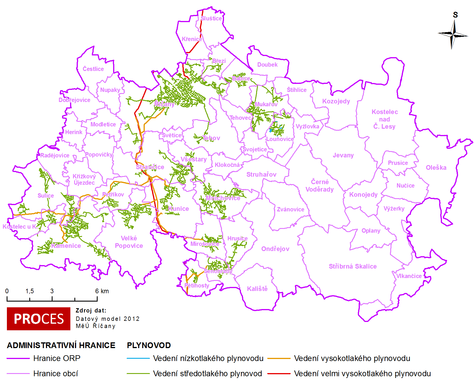 Mapa 7.3: Plynovodní síť na území SO ORP Říčany 7.4 Zásobování teplem (CZT) Distribuce tepla není ve SO ORP Říčany řešena centrálně.