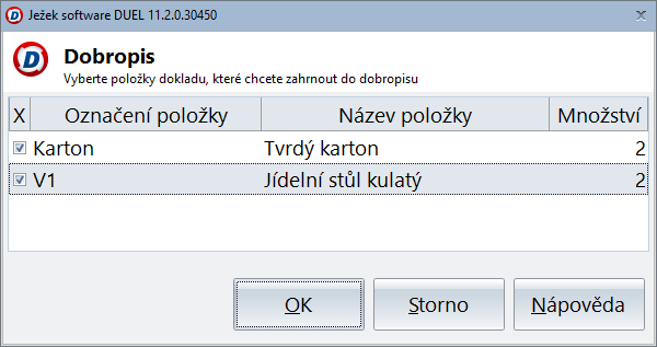 49 Dobropis Dobropis je speciální okno pro výběr uzavřené účtenky (z Archivu účtenek), pro kterou chceme na Kase provést vratku.