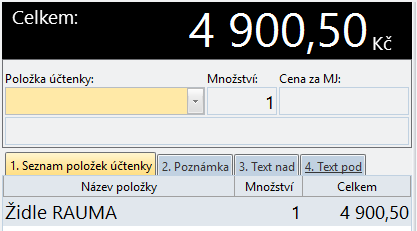 51 Změna kasy Otevře okno pro přepnutí pracoviště na jinou kasu ze seznamu provozovaných pokladen. Změna uživatele Otevře okno dialogu pro Přihlášení nové obsluhy programu.