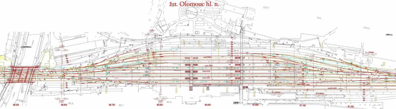 Přestupní terminály (11) Olomouc trať 270: (Praha ) Česká Třebová Přerov Bohumín, trať 275: Olomouc Senice na Hané, trať 290: Olomouc Šumperk, trať 301: Nezamyslice Olomouc, trať 310: